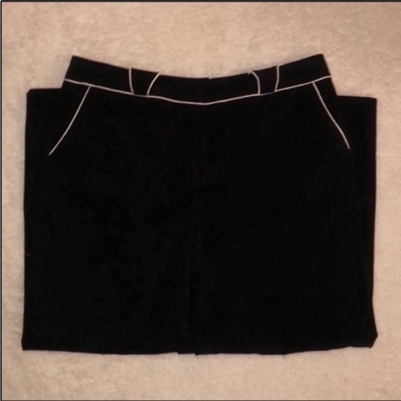 Larry Levine Stretch Pants Black & White Dress Cropped Ankle Size 10 - Picture 6 of 10